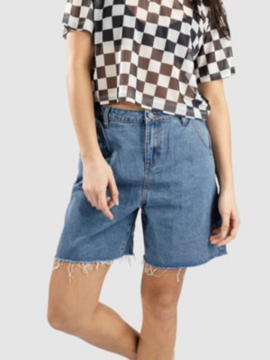 Pleated Denim Short