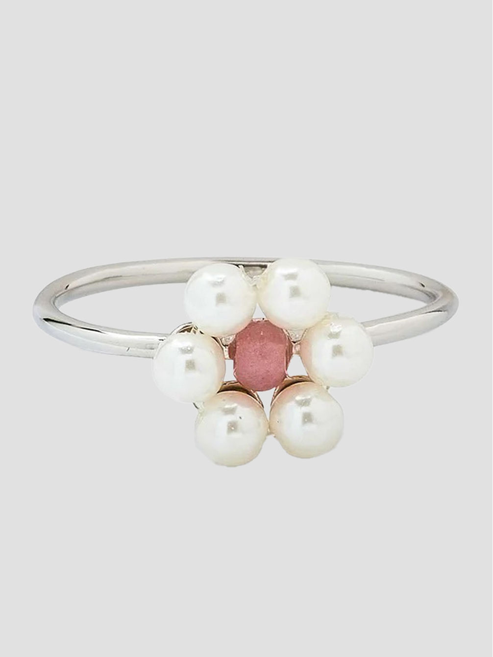 Bitty Pearl Flower 7 Ring