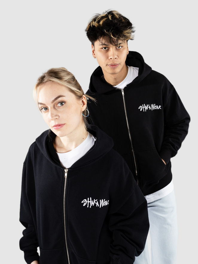 Shaka Wear Logo Double Garment Dye Hoodie med Dragkedja