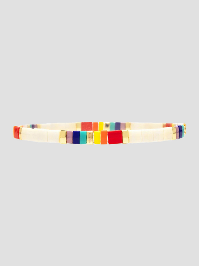 Pura Vida Rainbow Tile Bead Stretch Brc Bijoux