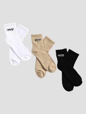 3 Pack Multi Quarter Socks