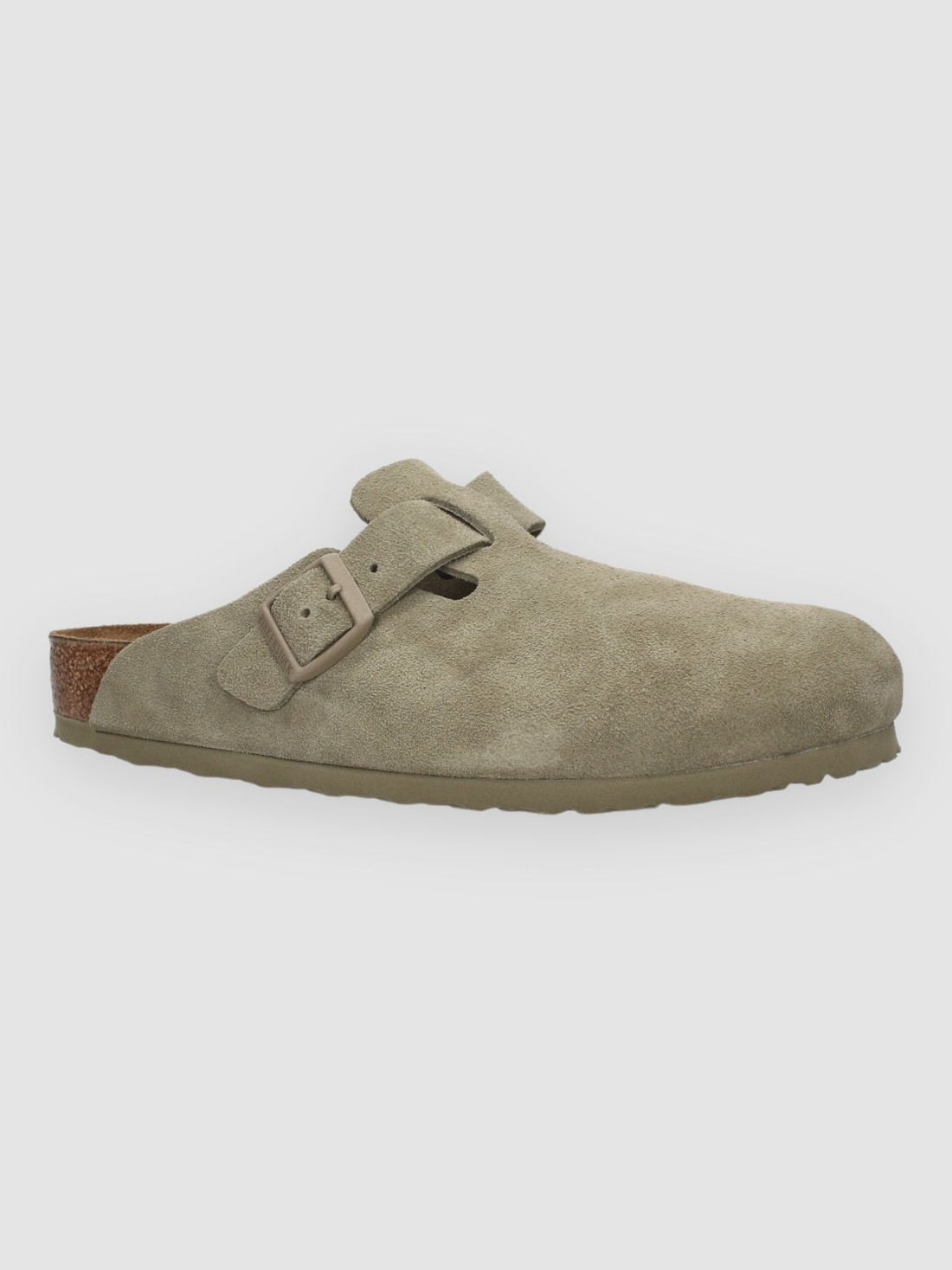 Birkenstock Boston Suede Leather Sandalen faded khaki