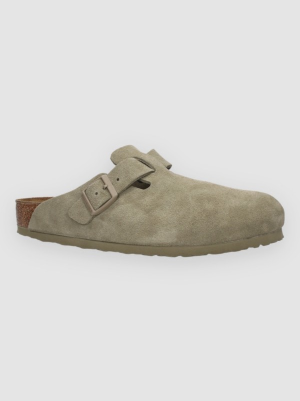 Birkenstock Boston Suede Leather Sandalen faded khaki
