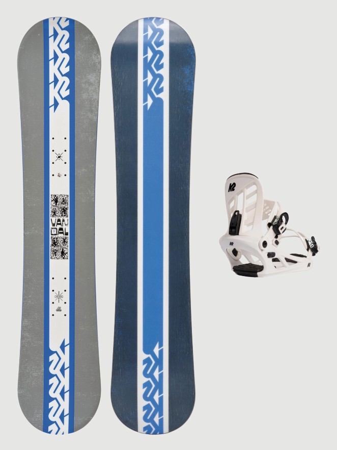 K2 Vandal + YOU+H white M 2025 Kids Conjunto de Snowboard