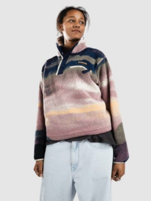 Helvetia II Printed Cropped Half Snap Hoodie med Dragkedja