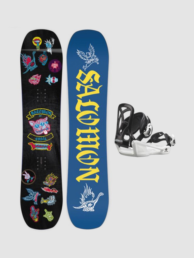 Salomon Grail+Goodtime XS black Kids Conjunto de Snowboard