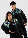 Polypop Black Tigra Pattern Chest Puffer Jacket
