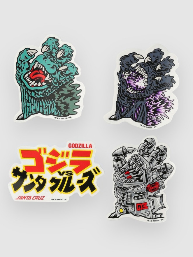 Santa Cruz X Godzilla Mylar 4 Nalepka Pack