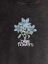 Blue Flowers Washed Flower Pulover