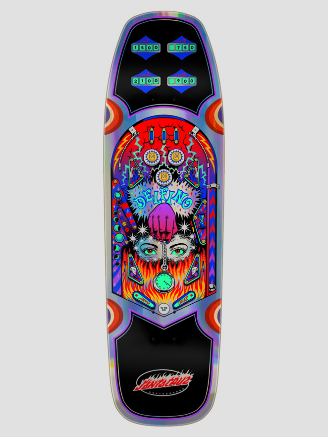Santa Cruz Delfino Pinball Shaped 9.14″ Skateboard Deck