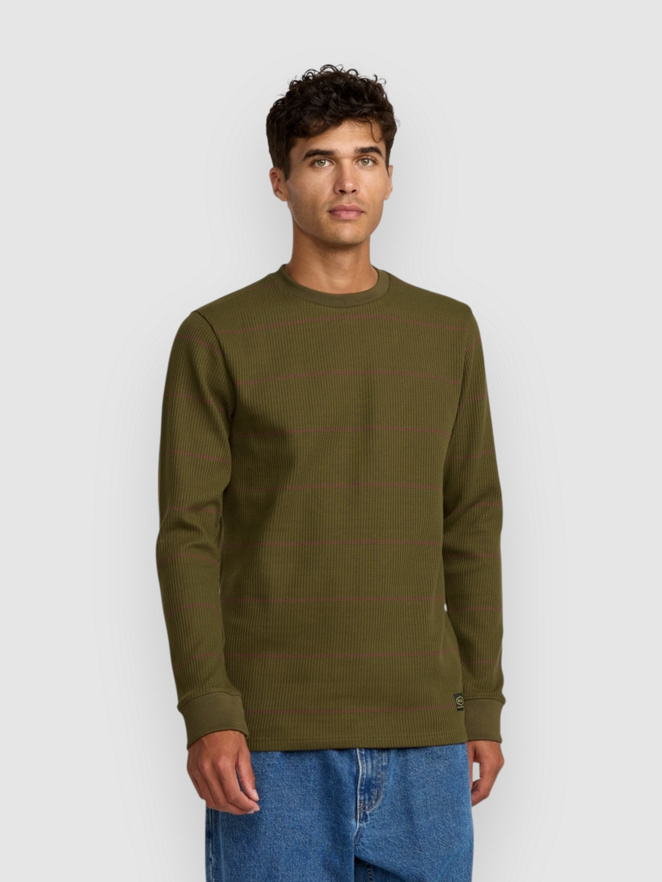 RVCA Day Shift Thermal Stripe Long Sleeve T-Shirt