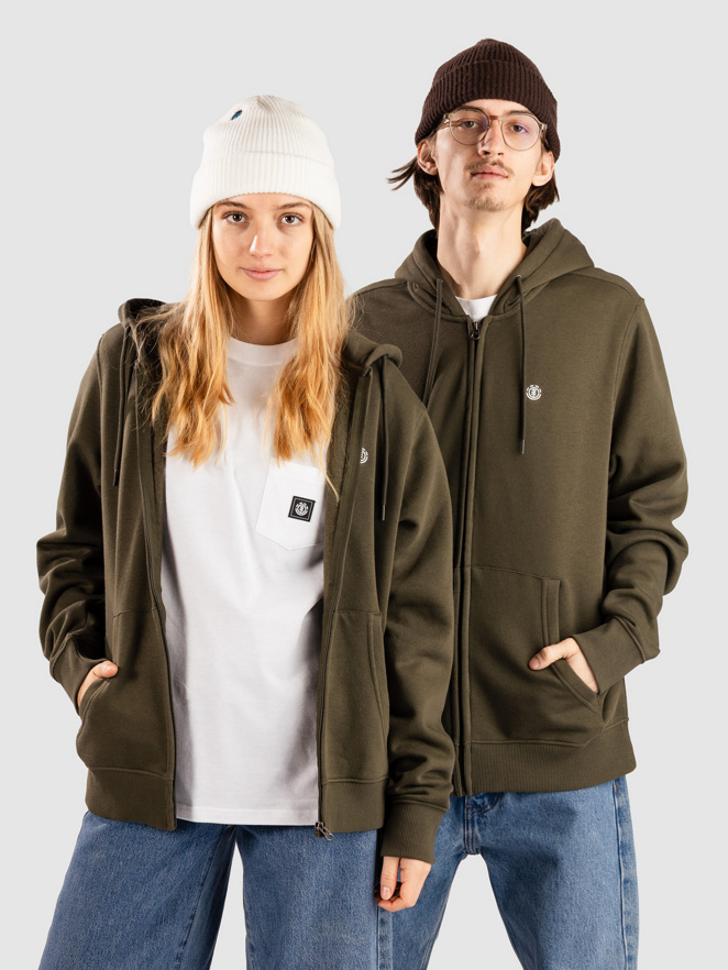 Element Icon Embroidery Hoddie com fecho