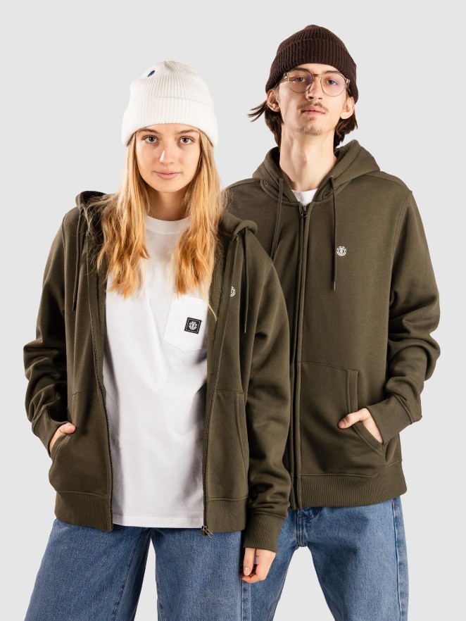 Element Icon Embroidery Hoddie com fecho