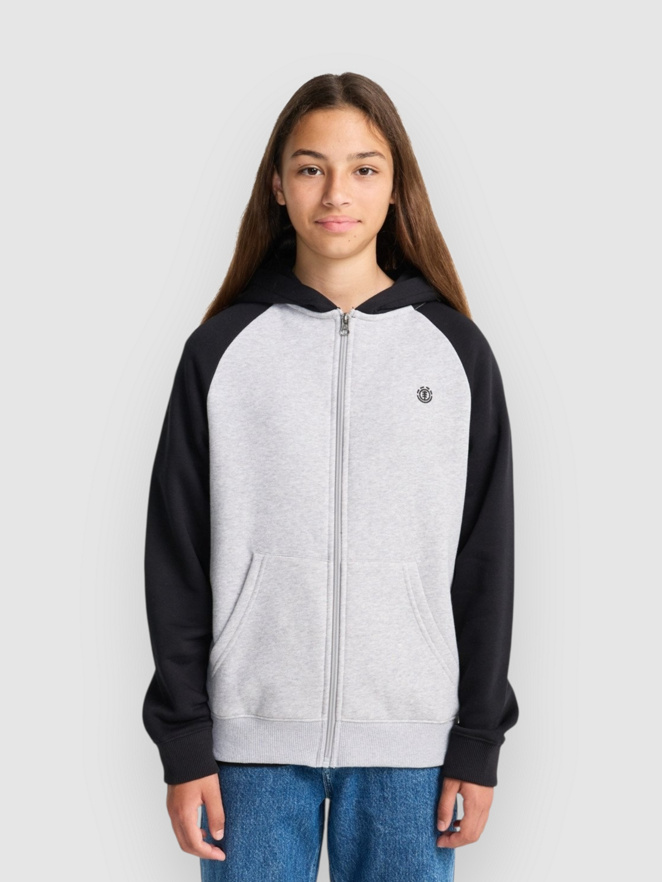 Element Icon Embroidery 2Tone Kids Zip Hoodie