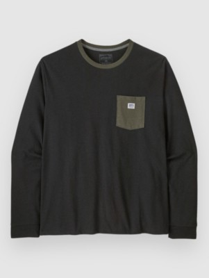Patagonia Shop Sticker Pocket Responsibili Longsleeve basin green kaufen