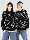Poetic Collective Doodle Jacquard Knit Crewneck Pull