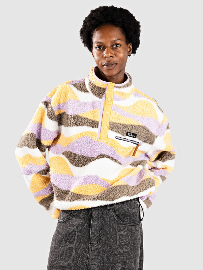 Blue Tomato Wavy Polar Teddy Half-Zip Fleece Sweater