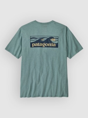 Patagonia Boardshort Logo Pocket Responsibili T-Shirt blue sage kaufen