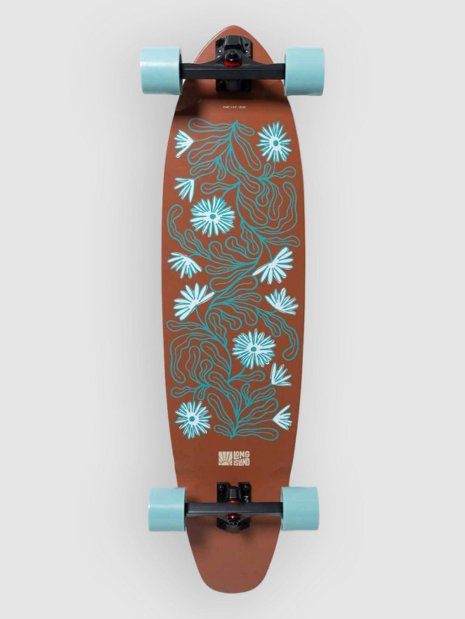 Long Island Longboards Flowers 37.85″x9.3″ Kicktail Longboard Completo