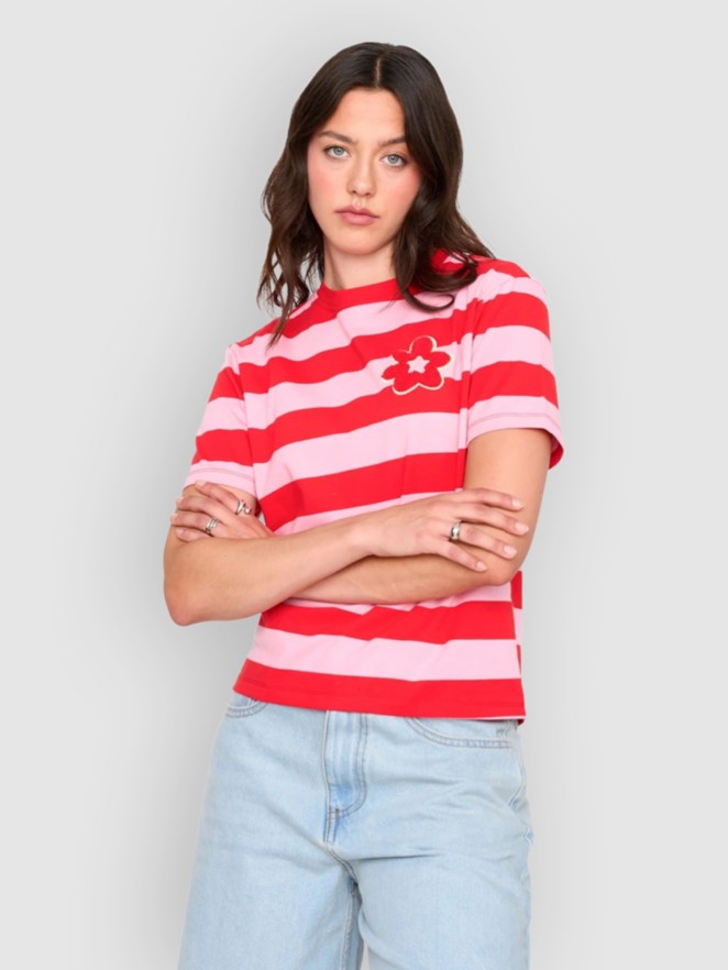 24 Colours 12481A Striped Flower T-Shirt