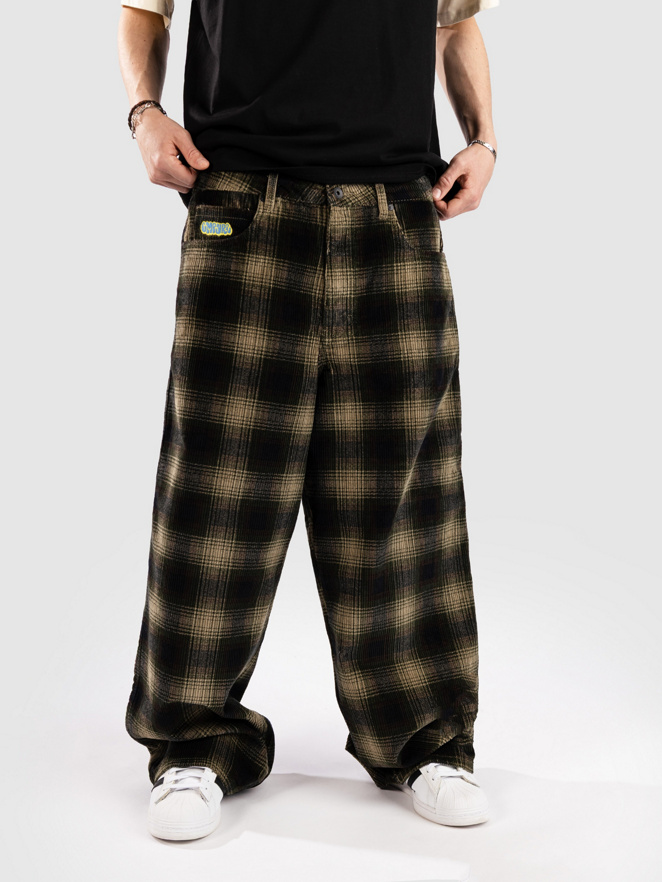 Empyre Ultra Wide Cord Plaid Pantalon