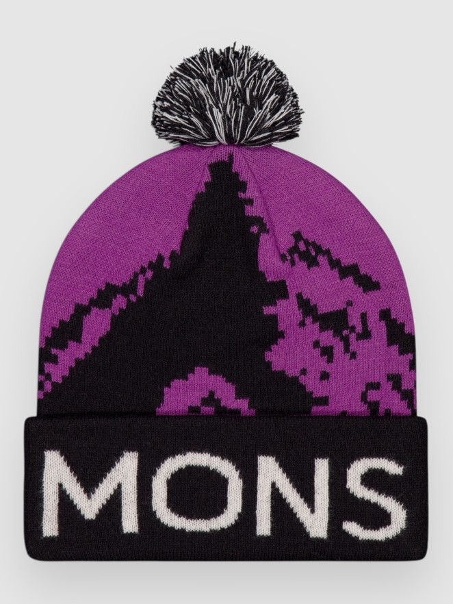 Mons Royale Mtn Pixel Merino Pom Pom Beanie