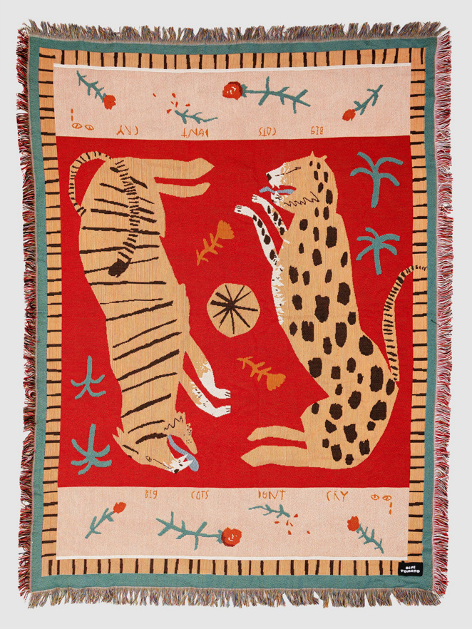 Blue Tomato Tapestry Blanket