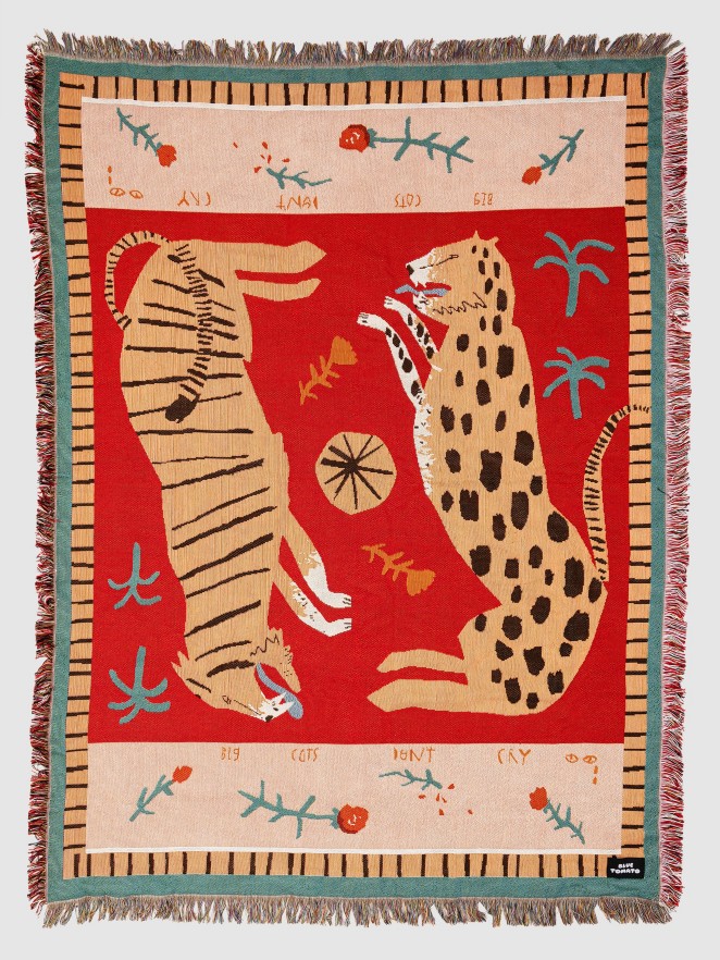 Blue Tomato Tapestry Blanket