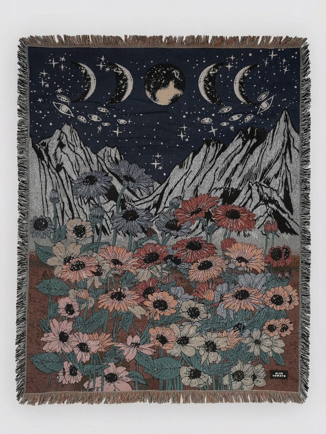 Blue Tomato Tapestry Blanket