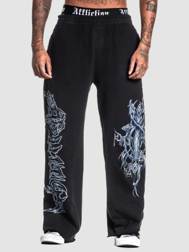 Affliction Toxic Wrath Wide Leg Sweatpants