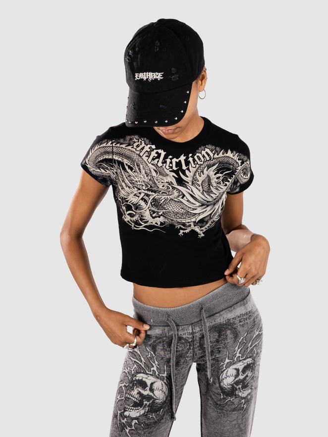 Affliction Flaming Dragon Crop Baby T-Shirt