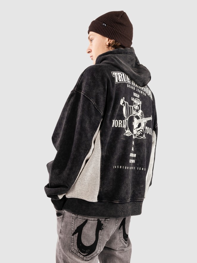 True Religion Mesh Inset Rust Cinched Hettegenser med glidelås