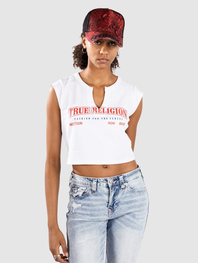 True Religion Anniversary Tr Ribbed V Notch T-Shirt