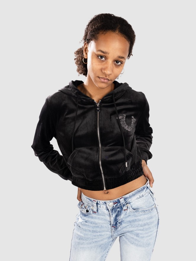 True Religion Crystal Velour Zip Hoodie