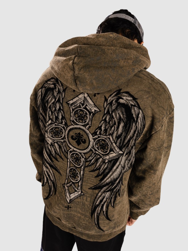 Affliction Crossed Sudadera con Cremallera