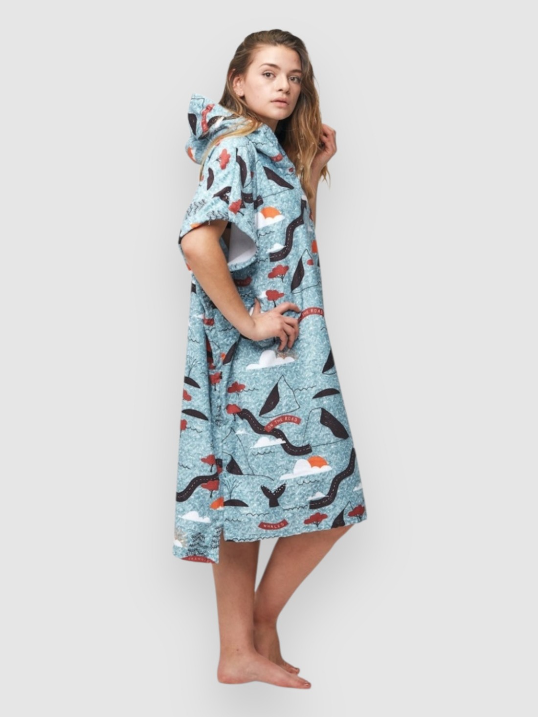 After Sketchbook Surf Poncho blue