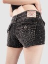 True Religion Crystal All Over Joey Lr Cutoff Flap Shorts