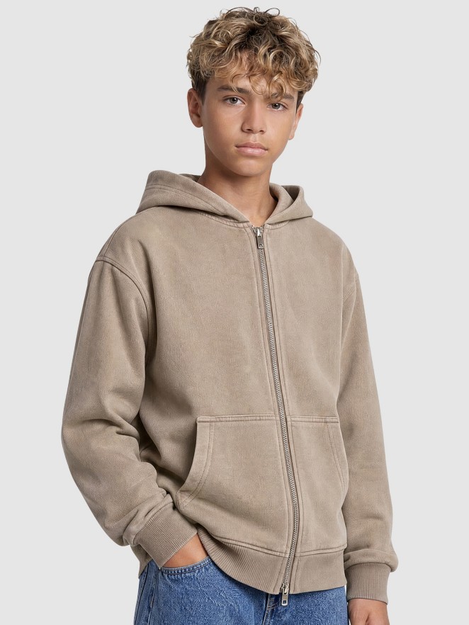 Redefined Rebel TEScott Sweat Oversized Fit Kids Zip Hoodie