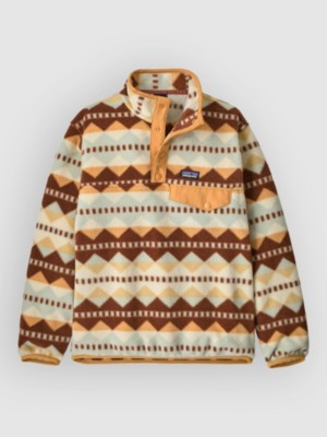 Patagonia Lw Synch Snap Kids Sweater patroon Diamond Stripe/flurry Grn