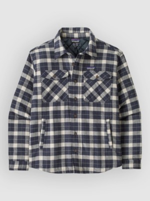 Patagonia LW Insulated Fjord Flannel Shirt Evergrn Fjord/smldr Blu