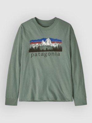 Patagonia Graphic Kids Longsleeve T-Shirt Fitz Roy Foothills/cvr Gn