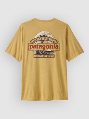 Patagonia Cap Cool Daily Great Waves T-Shirt Limestone Yllw/lt Met Lange Mouwen Xd