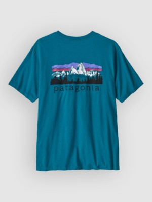 Patagonia Fitz Roy Foothills T-Shirt Blauw