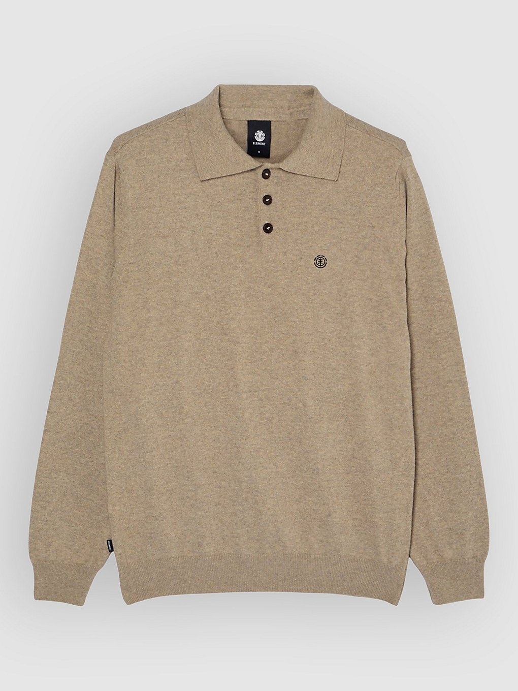 Element Icon Embroidery Long Sleeve Polo Humus Heather