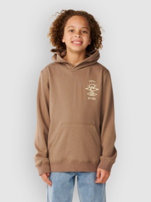 Rip Curl Search Icon Kids Hoodie Walnut