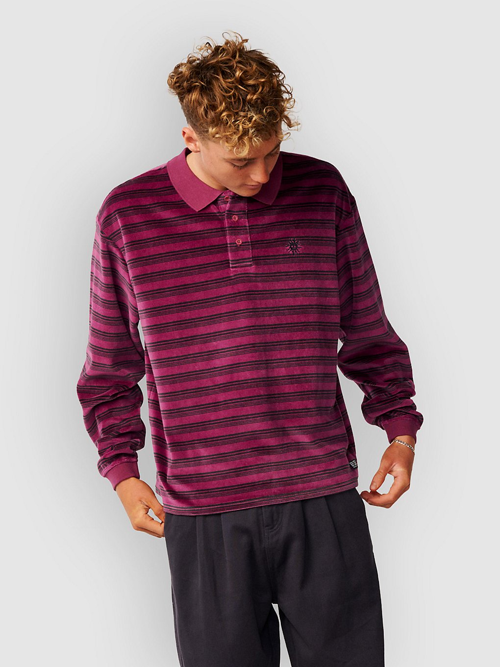 Rip Curl Disorder Long Sleeve Polo Royal Plum
