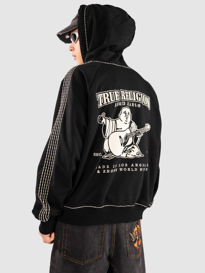 True Religion Taped Super T Cinched Zip Hoodie
