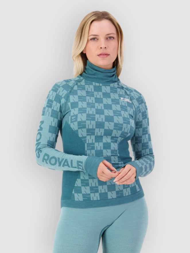 Mons Royale Ascender Merino Mock Neck Base Layer Top
