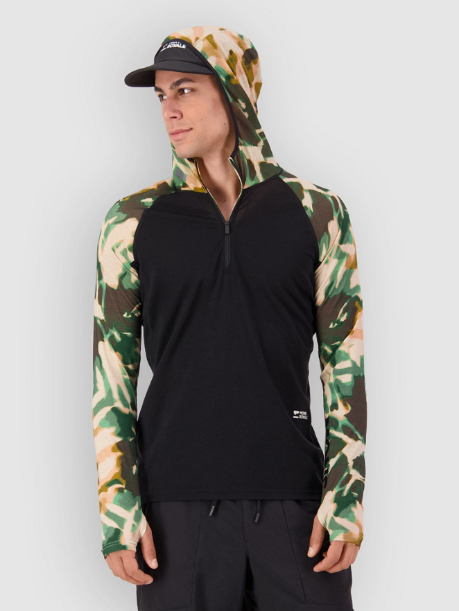 Mons Royale Temple Merino Long Sleeve Hood Thermo Shirt