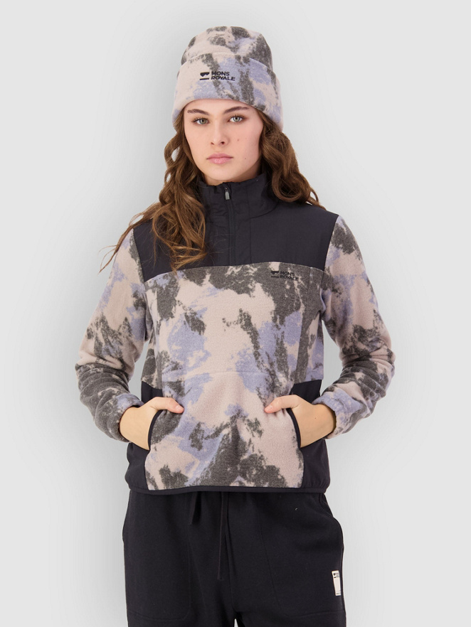 Mons Royale Pileup Wool 1/4 Half-Zip Fleece Sweater